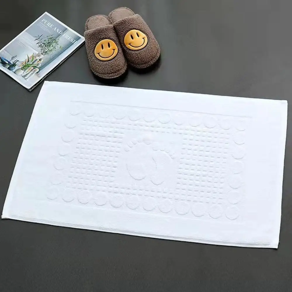 

Bath Rug 50*80cm Floor Towel Cotton 3D Bathroom Mat Fade Resistant White Feet Towel SPA