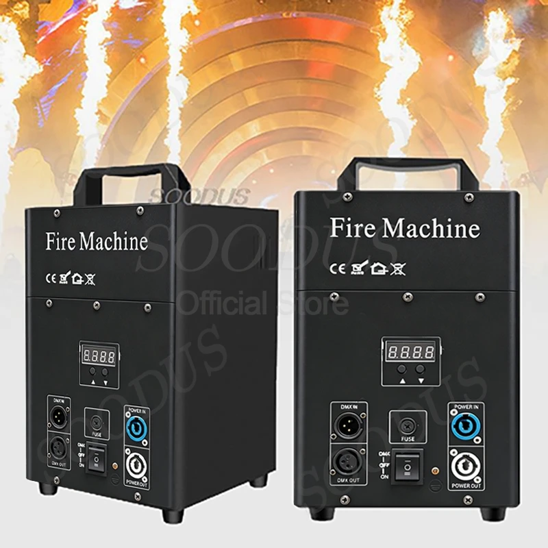 

100 Вт сценическая машина пламени с одной головкой, эффект пожарной струи DMX512, сценическая пиротехническая машина с динамической струей пламени для вечеринок на открытом воздухе