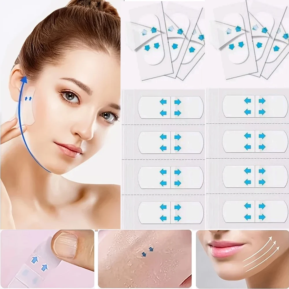 

Невидимые тонкие наклейки для лица, быстрая подтяжка лица, уменьшение морщин, V-образная клейкая лента для подбородка, подтяжка кожи для линий лица