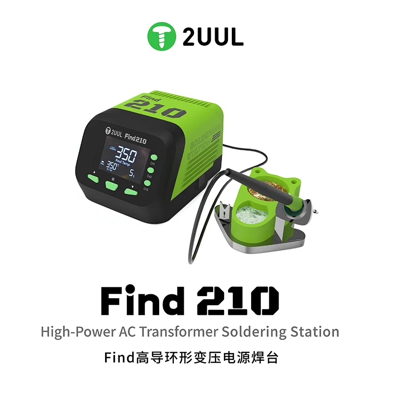 2UUL Find210 High-Power Soldering Station 70W, Fast Heating 480°C, Compatible with 907/900M Tips - Professional Welding Tool