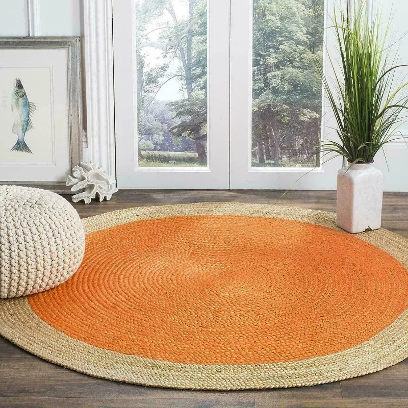 

Rug 100% Natural Jute Braided Style Reversible Rug Living Rustic Look Area Rugs