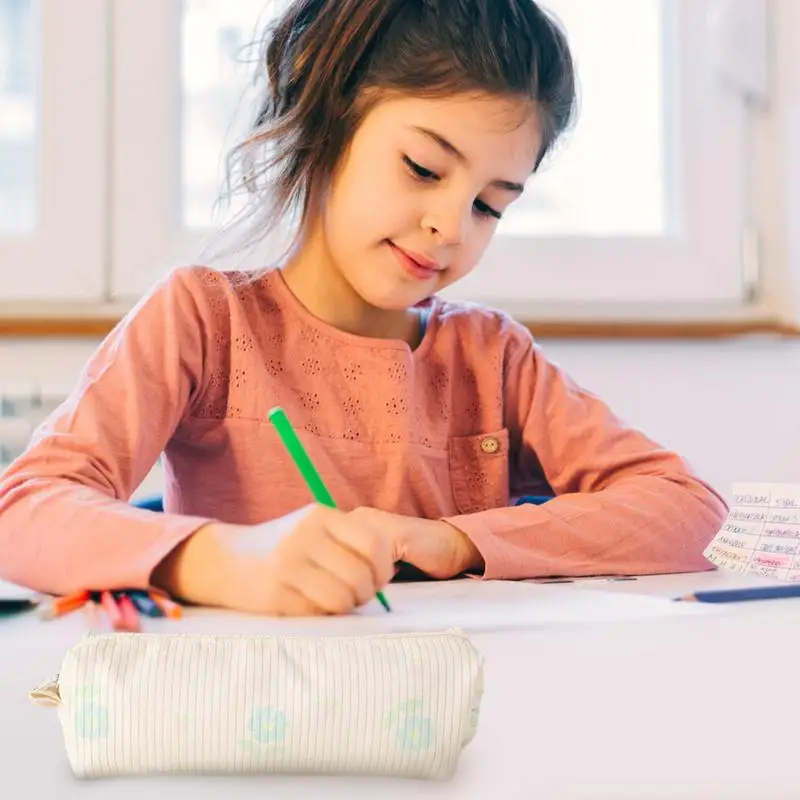 Bolsa de lápices Floral multiusos con cremallera, estuche organizador de bolígrafos, estuche ligero de papelería, estuche para lápices escolares