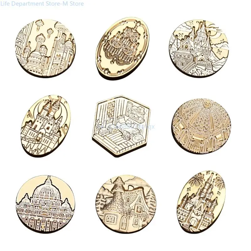 

Castle Wax Seal Stamp Brass Head Create Authentic for Film Production