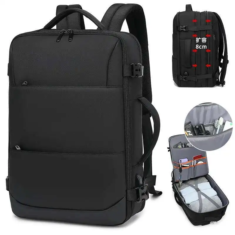 

Mens Business Laptop Backpack Large Capacity Waterproof Expandable Backpack USB Travel Backpacks Men Camping Mochaila