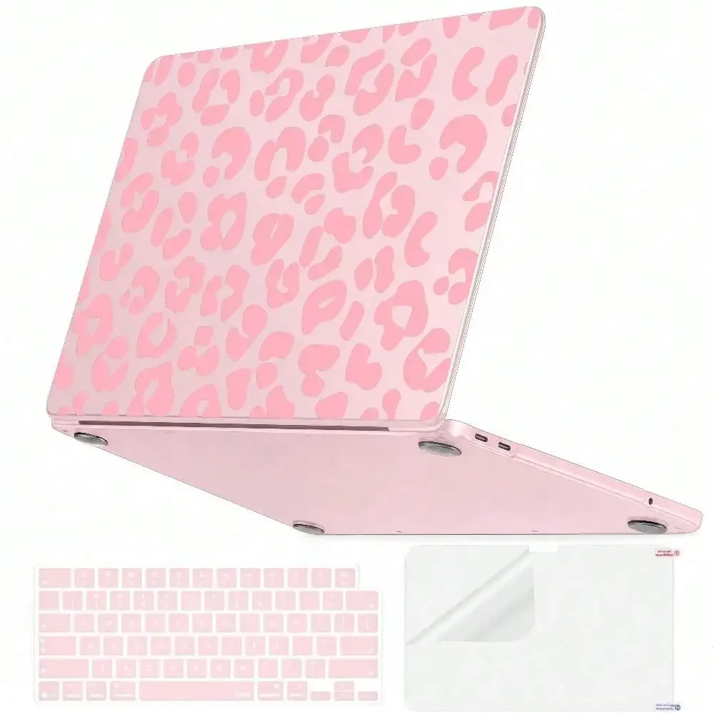 Pink Matte Leopard Print for MacBook Neo case 13-inch 2026 A3404 A18 Pro chip, A3404 2026 Neo 13-inch Protective case