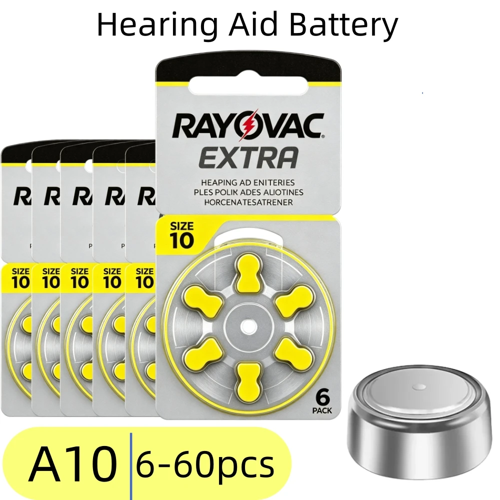 Zinc Air Hearing Aid Battery 6-60 PCS Performance Hearing Aid Batteries A10 10A 10 PR70 Hearing Aid Battery A10 Battery