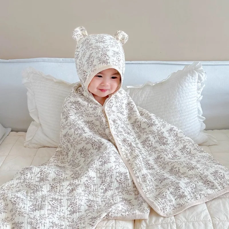 

4-слойное марлевое банное пончо с капюшоном для ребенка, супермягкий хлопковый впитывающий банный халат с героями мультфильмов и капюшоном, детское полотенце, накидка, банная накидка