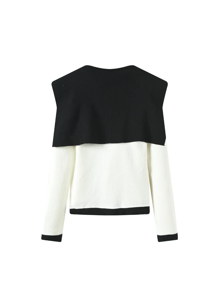 plus Size V-Ne Knitwear oulder awl Dames Faion College Sle Age-Defng Trendy Top Polyestervezel Lang Sve