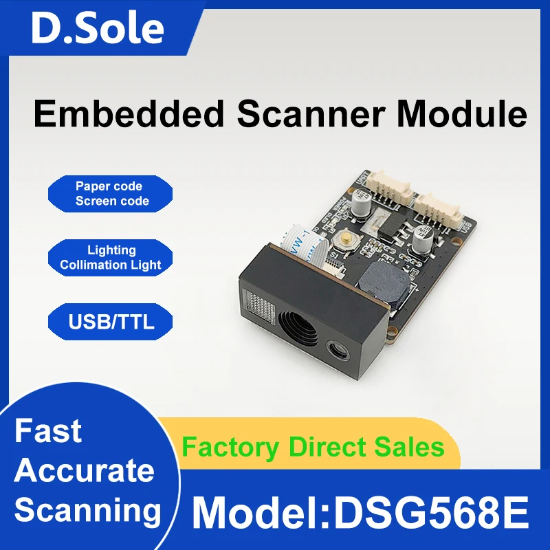 Dsg568e dc5v usb/RS232-TTL qr/dm/pdf417/aztec módulo de scanner de código de barras suporte windows android para ônibus supermercado estacionamento