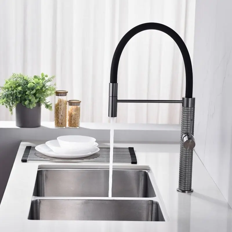 ash rotary telescopic pullout kitchen faucet cold and hot household copper wash basin sink faucet anti-splash