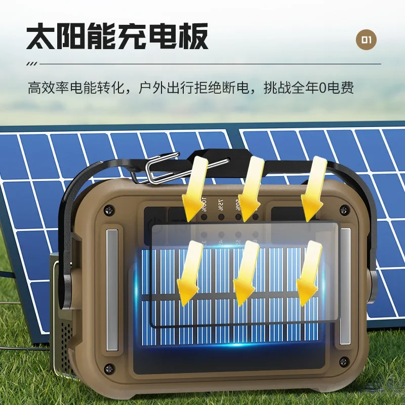 2024 Nieuwe Solar Work Light Type-C Opladen Met Haak Magnetische Camping Multi Functionele Projectie Werklicht Zaklamp