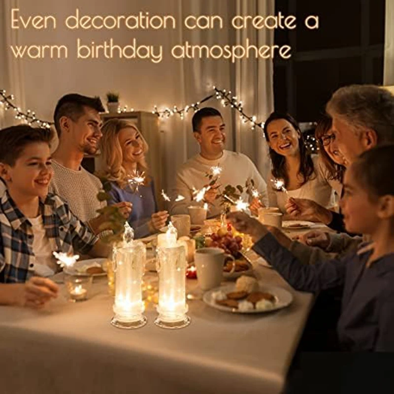 4PCS LED Flameless Candles ,LED Clearance Pillar Candles, Battery Included,Decoracion For Halloween Christmas Durable