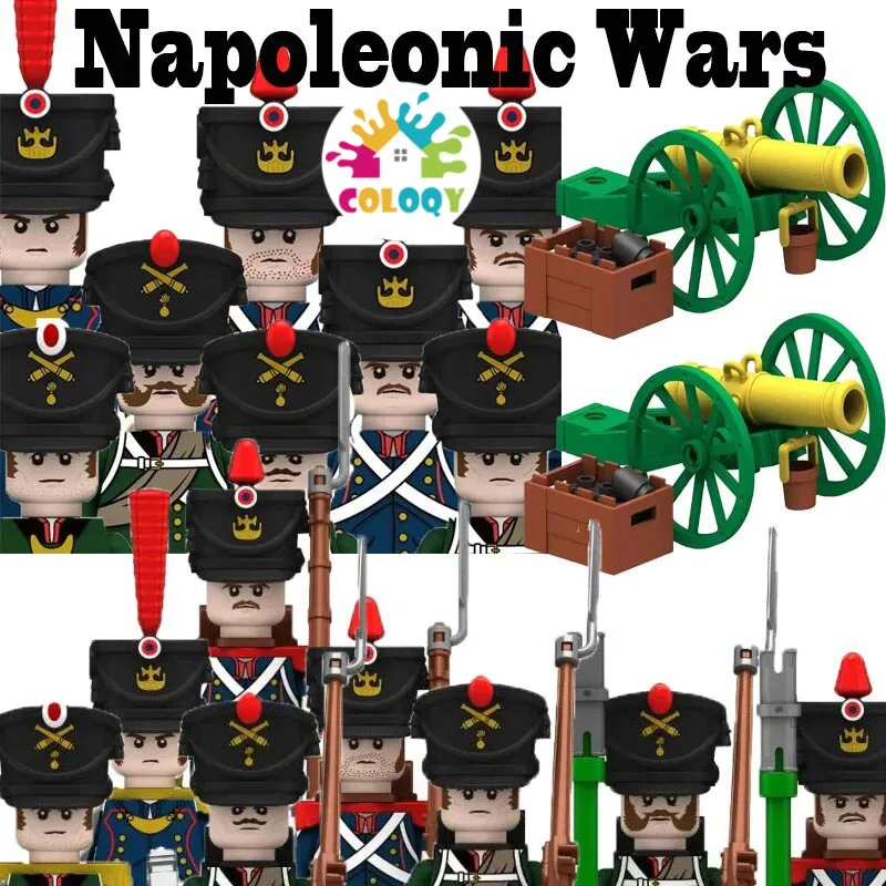 Napoleonic Wars Military Soldiers Building Blocks WW2 British Army Figures Russian Foot Guard Infantry Weapons Bricks Kids Toys