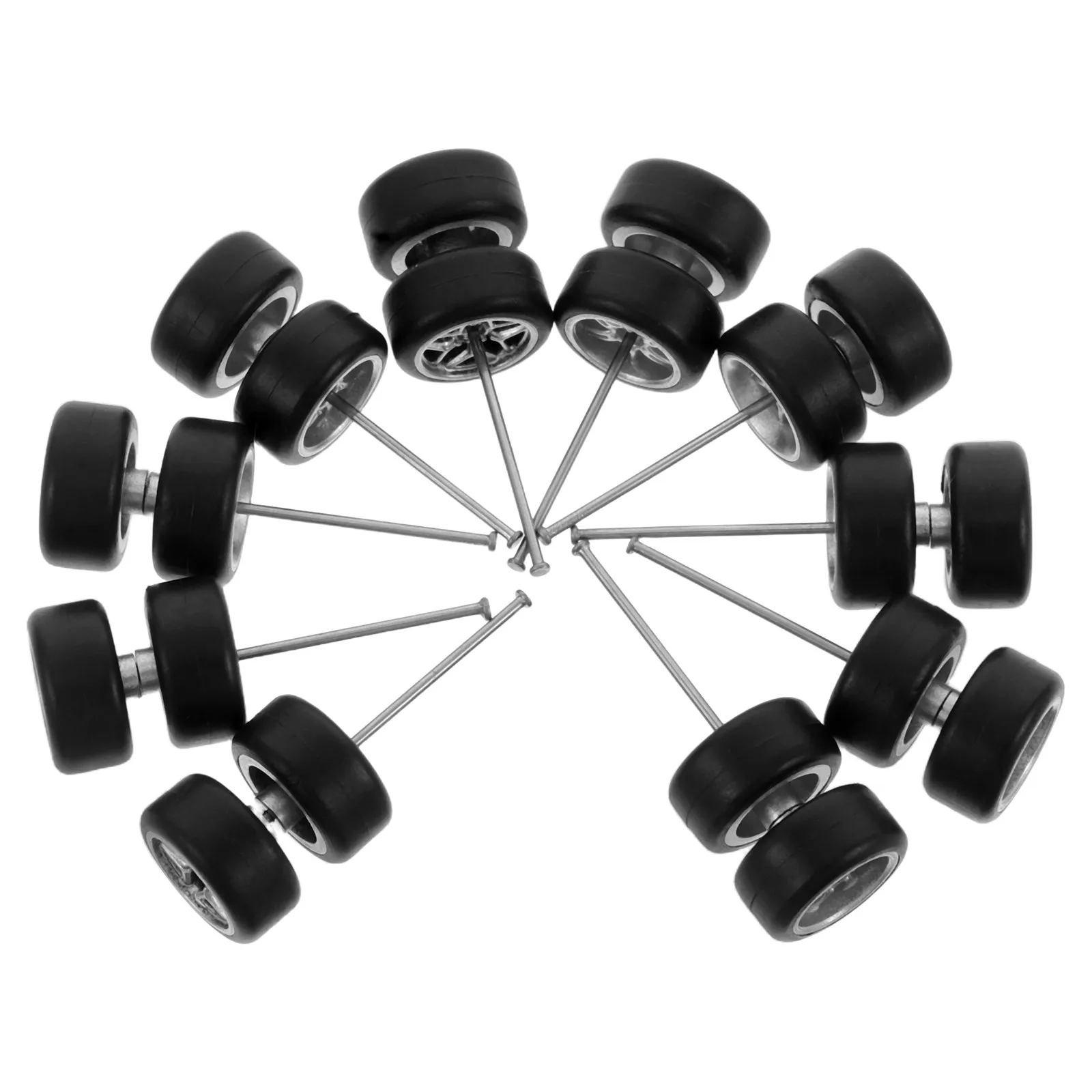 

5Pair Premium Rc Car Tires with Wheel Hubs Plastic Stem Shaft Wheels for Mini Vehicle Modification Lifelike Appearance Strong