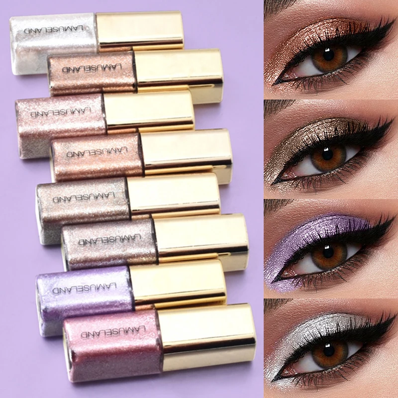 8 Colors Pearly Liquid Eyeshadow Makeup Natural Smokey Silver Shimmer Glitter Diamond Shadows Waterproof Beauty Highlighter