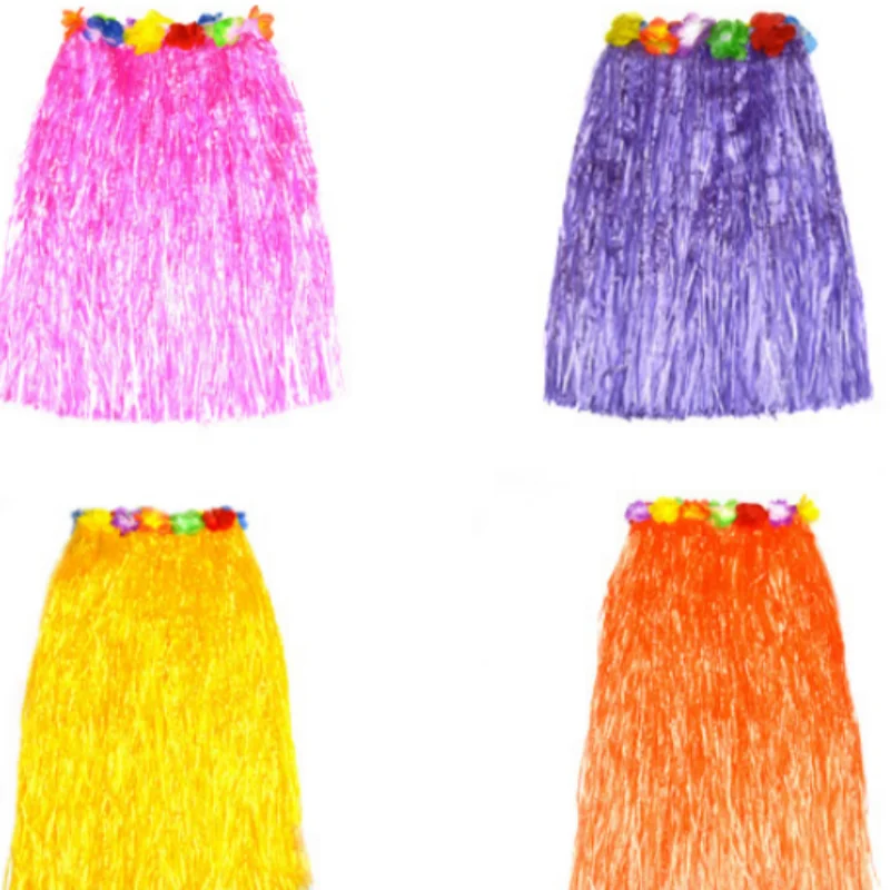 1Pcs 40cm-80CM single layer women Hawaiian Hula Skirt Suit lady dance grass dress adult Hawaii Beach Festive Party Supplies