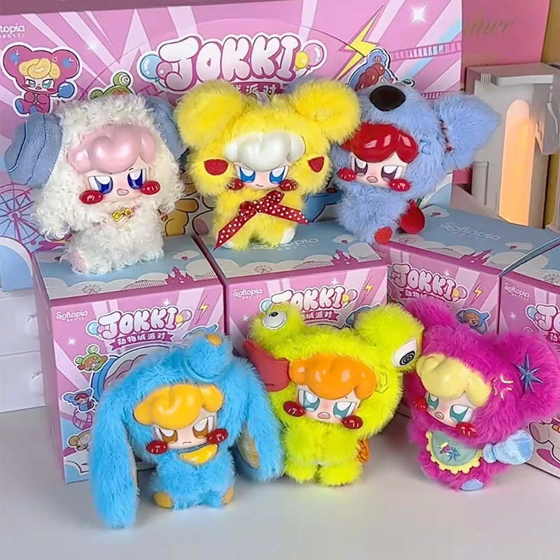 

Jokki Animal City Party Series Blind Box Cute Jokki Vinyl Plush Mystery Keychain Pendants Dolls Surprise Toys Exquisite Gifts