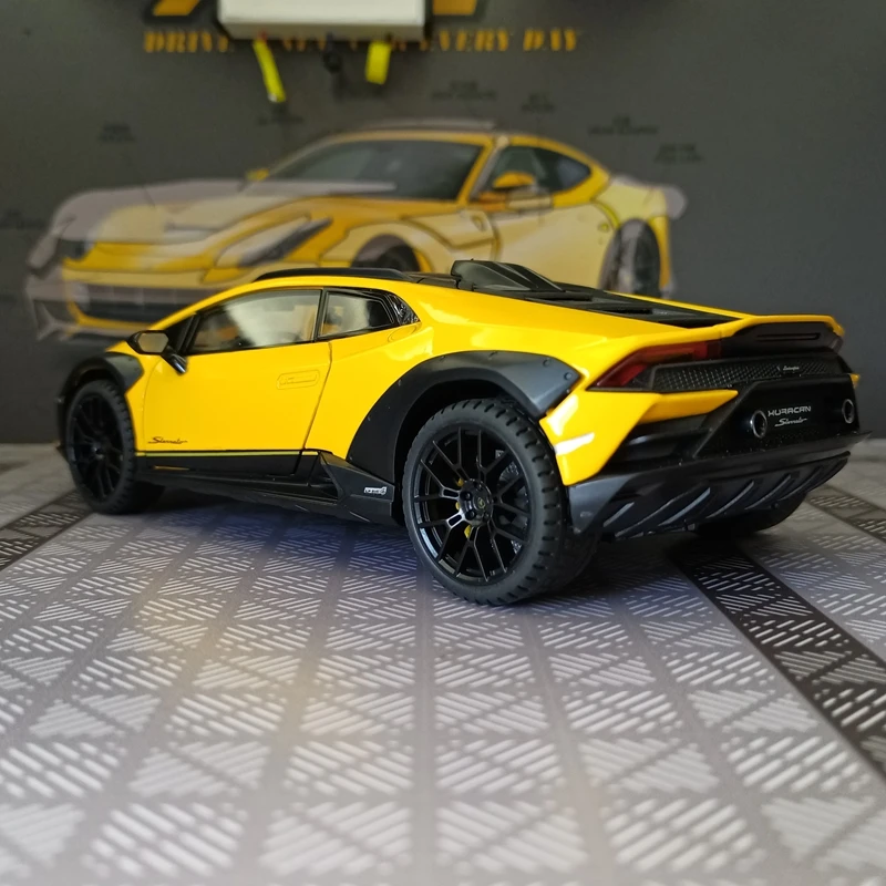 Modelo de coche de aleación Lamborghini STO de simulación 1:24, puertas y capó de motor, el maletero se puede abrir, regalos de retorno de luz y sonido