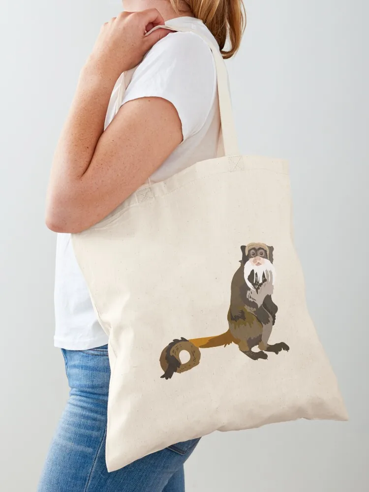 

E is for Emperor Tamarin Tote Bag tote bags cloth bags cloth bag woman shopping bag logo Lady bags