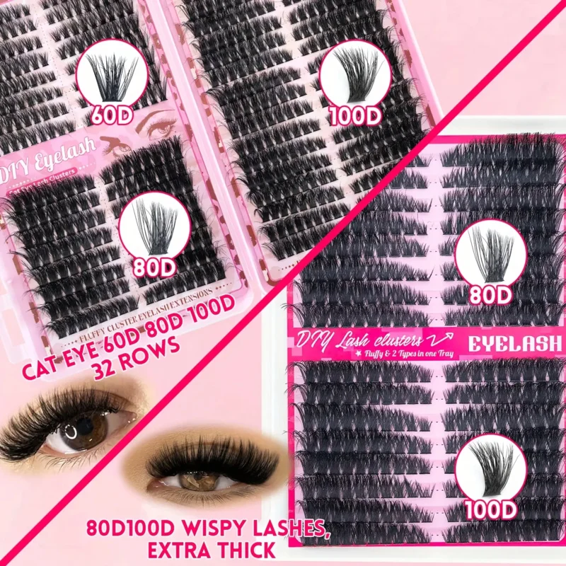 Kit de extensión de pestañas individual de 13 recuentos, herramienta profesional para mejorar los ojos, cosmético, maquillaje, grupos de pestañas, kit completo