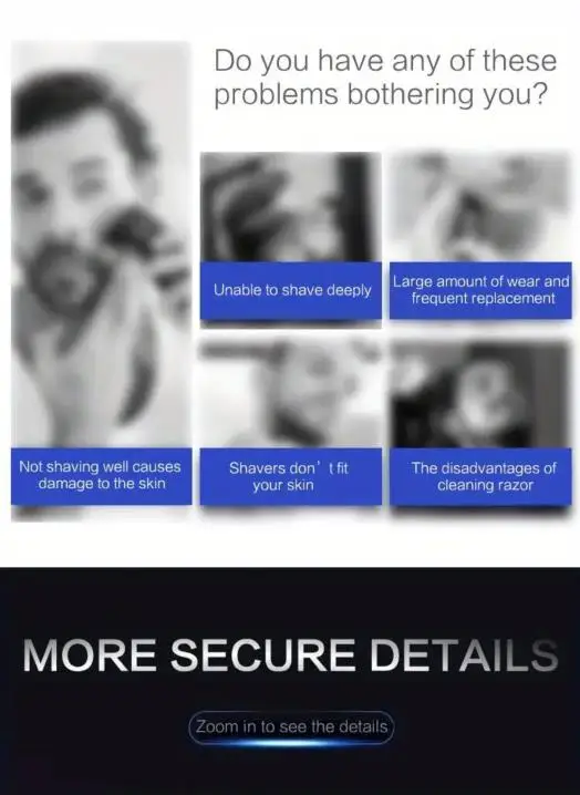 3-lagiger Herrenrasierer mit Edelstahlklinge, waschbar, für Reisen, für Zuhause, Rasierer, manuelle Rasierer für die tägliche Gesichtspflege – Detail 3