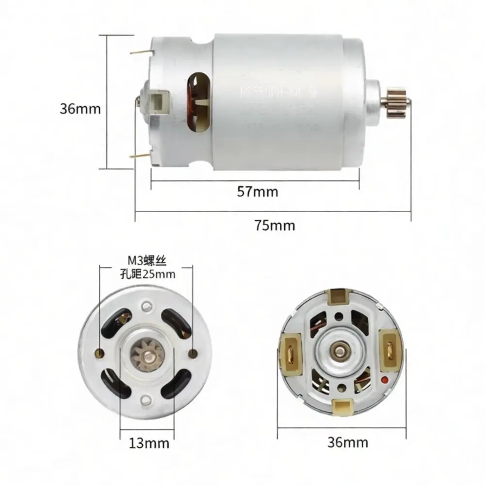 DC Motor 11 Teeth For Dayi Cordless Drill 12V 16V 21V Replacement Spare Part Electric Power Tool Maintenance Component Core