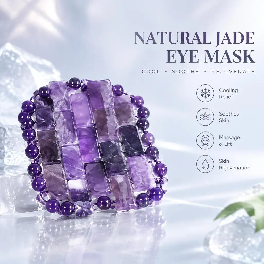 Cooling Eye Mask Natural Jade Mini Crystal Eye Mask For Relieve Eye Fatigue Cold Therapy Facial Lifting Skin Care Beauty Tool
