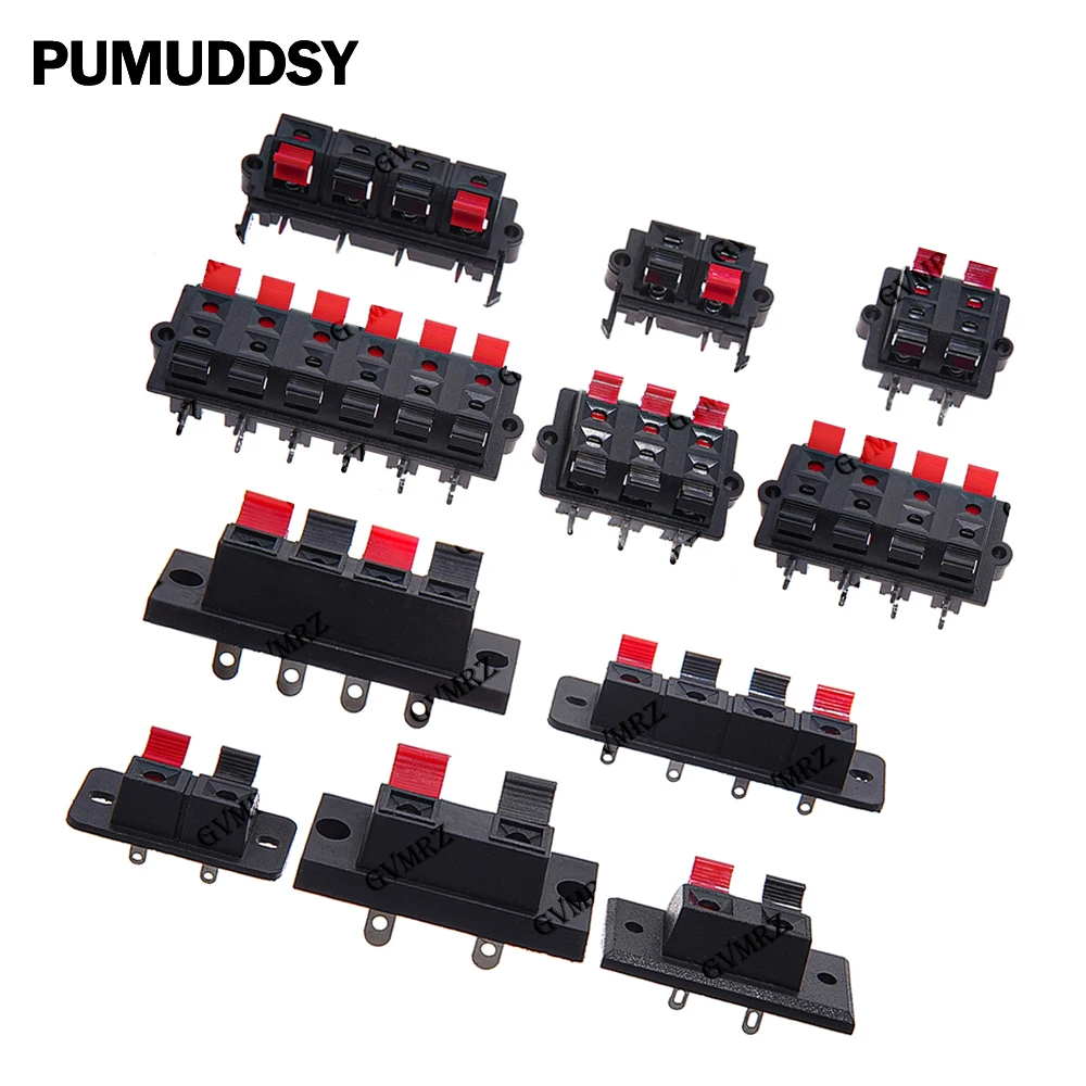 5PCS Plastic WP-2-4 4-4 2/4/6/8/12 Positions Connector Terminal Push In Jack Spring Load Audio Speaker Terminals Breadboard Clip