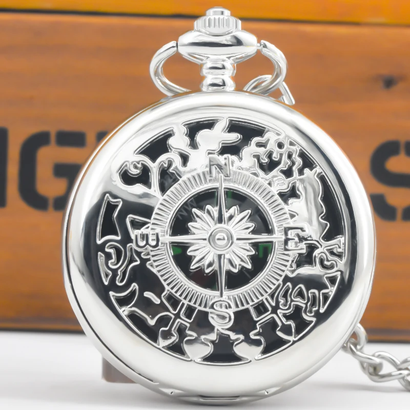 ヴィンテージ懐中時計ケース スチームパンク コンパス ギフト クォーツ チェーン シリーズ メンズ レディース 記念