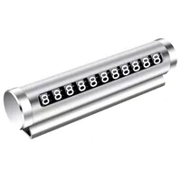Car Temporary Parking Number Plate Black/Silver/Blue Aluminium Alloy Material Roller Adjustable Car Parking Plate Car Supplies 5