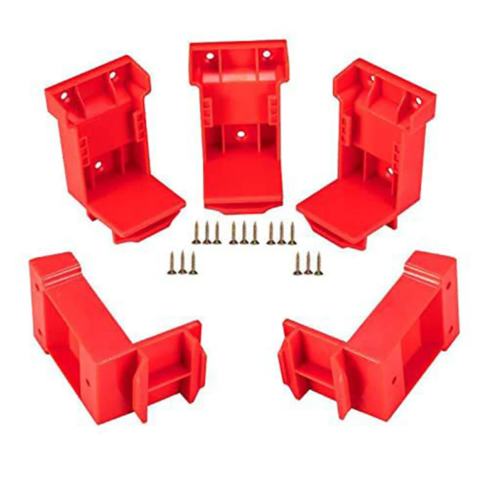 5PCS 2-in-1 Power Tool Holder Battery Mount Hanger Stand for Milwaukee 18V Battery Tool Storage Rack Bracket
