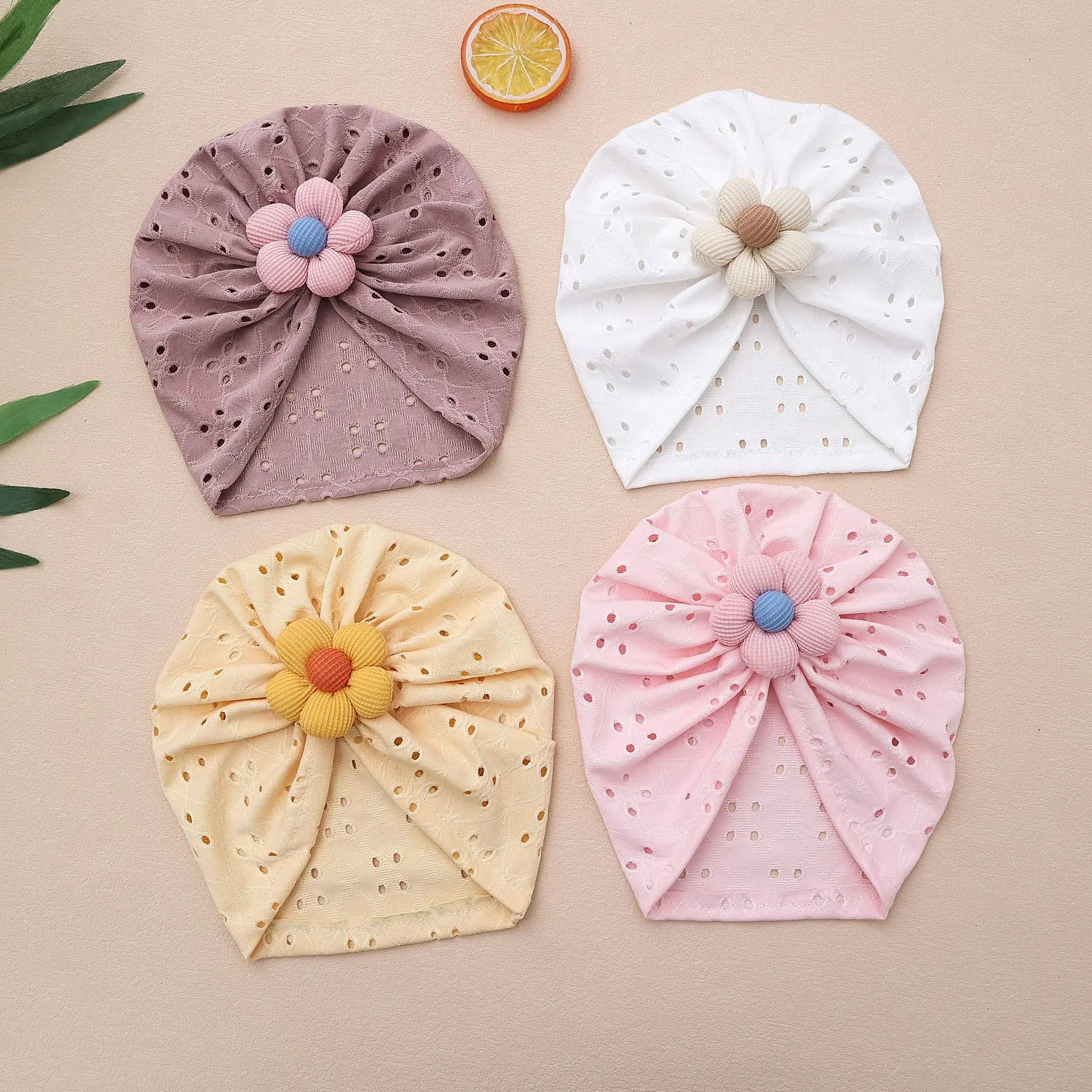 

0-2T Hollow Lace Hat for Baby Girl Cute Flower Newborn Turban Beanie Newborn Photography Gorras Infant Baby Bonnet Kids Hat