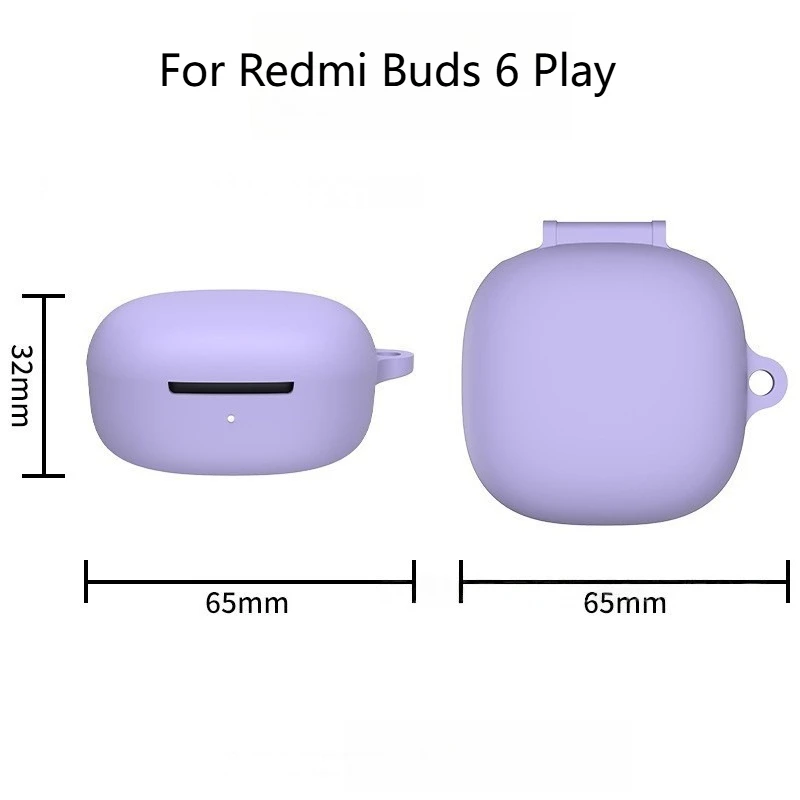 

Flexible Silicone Protective Cover For Redmi Buds 6 Play/6 Youth Edition/s 6 Lite Case Shock - resistant and with Carabiner