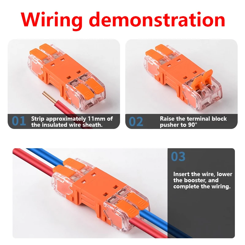 Waterproof Connector 24A Two-in-Two-out Plug-in Interlocking Industrial Terminal Block 450V Copper Quick-connect Connector