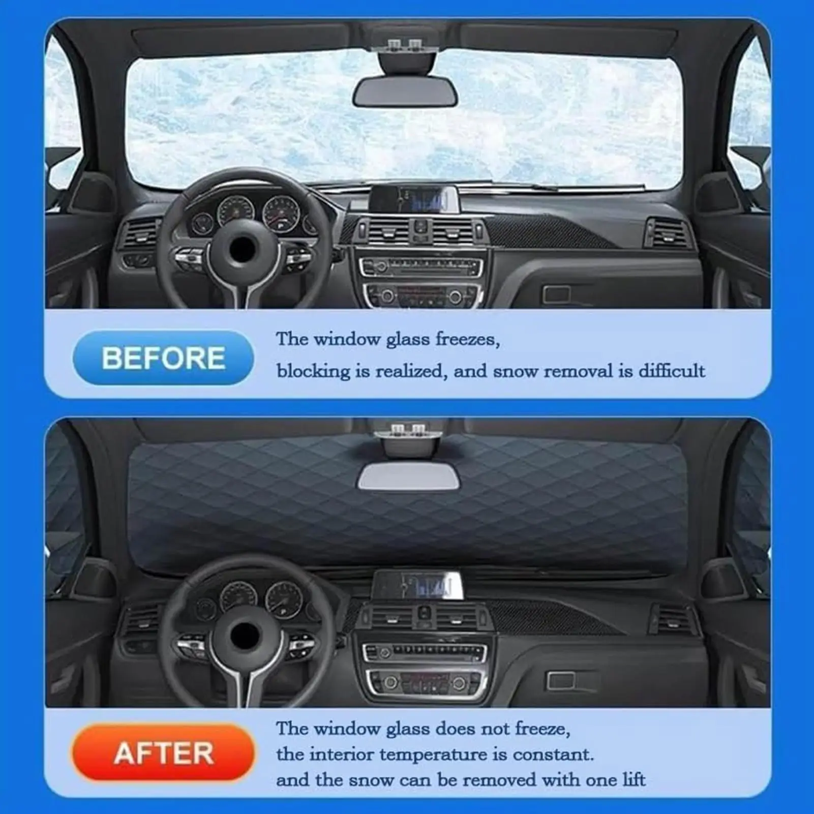Car Snow Cover Windscreen Front Window Winter Frost Protector Automotive Windshield Frost Cover For Winter Suv Sedan Vehicle