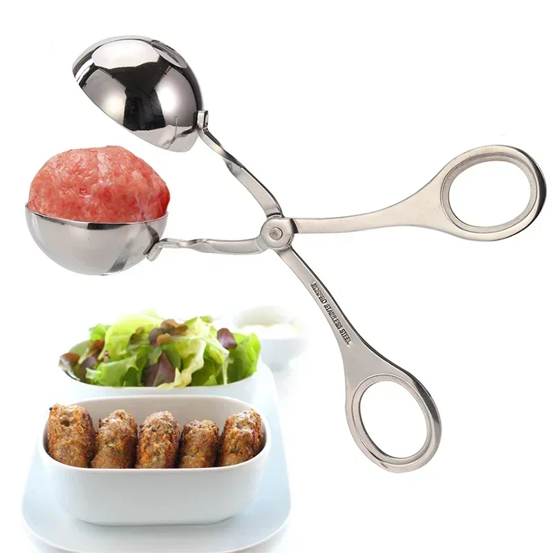 Economic None-Stick Stainless Steel Meat Ballers Meat Baller Tongs Cake Pop Meatball Maker Ice Tongs Cookie Dough Scoop