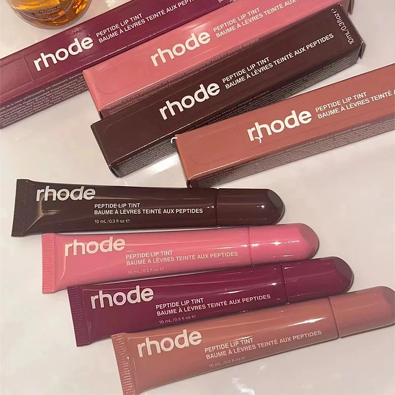 10ML 4 Colors Rohde Lip Balm Phone Cover Lip Gloss Long-lasting Moisturizing Lipstick Toast Raspberry Jelly Clear Lip Glaze