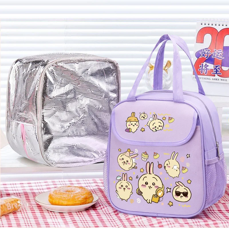 Chiikawa Lunch Box Bag Insulation Thicken Aluminum Foil Lunch Box Bag Student Lunch Bag Go To Work Portable New Girl