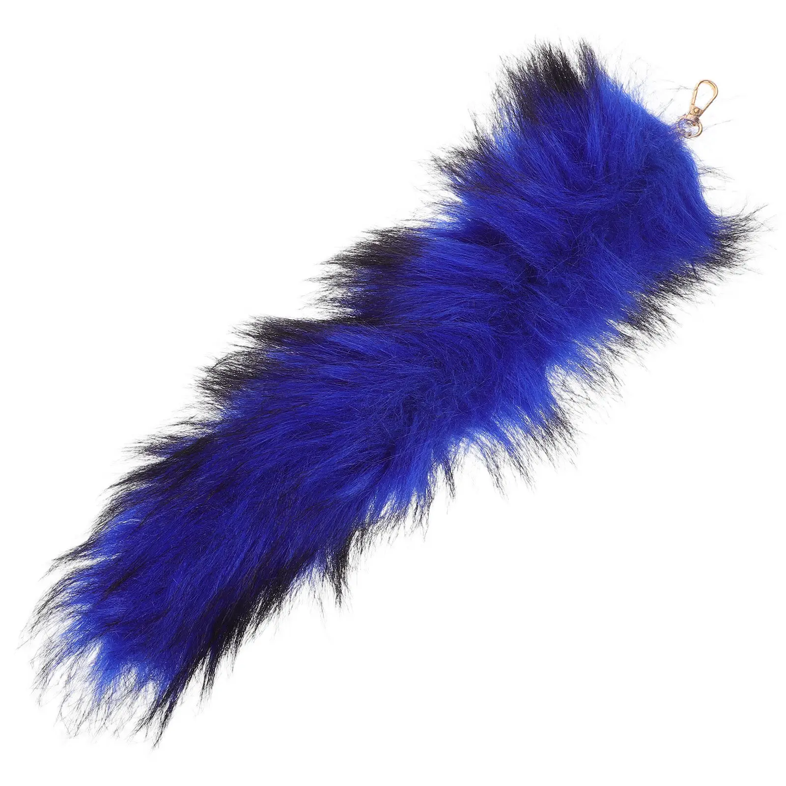 Bag Accessories Pendant Animal Tail Keychain Decor Keyring Clasp Cute Blue Faux