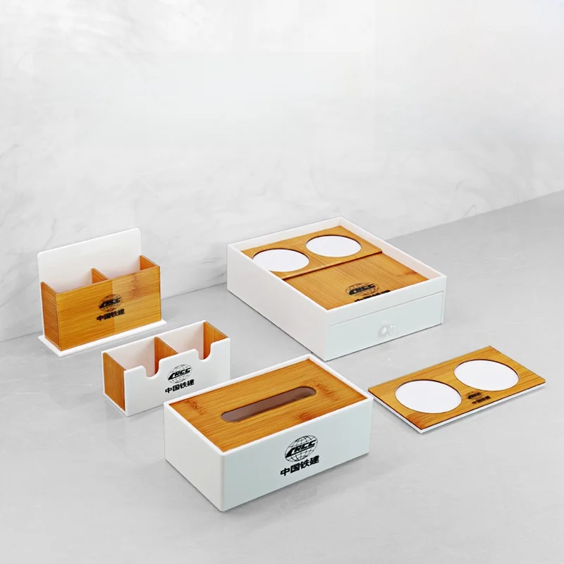 

Acrylic Hotel Toiletry Storage Box Der Sle Batoom Wastand Tray Set Rectangular Desktop Organizer for Cosmetic Storage