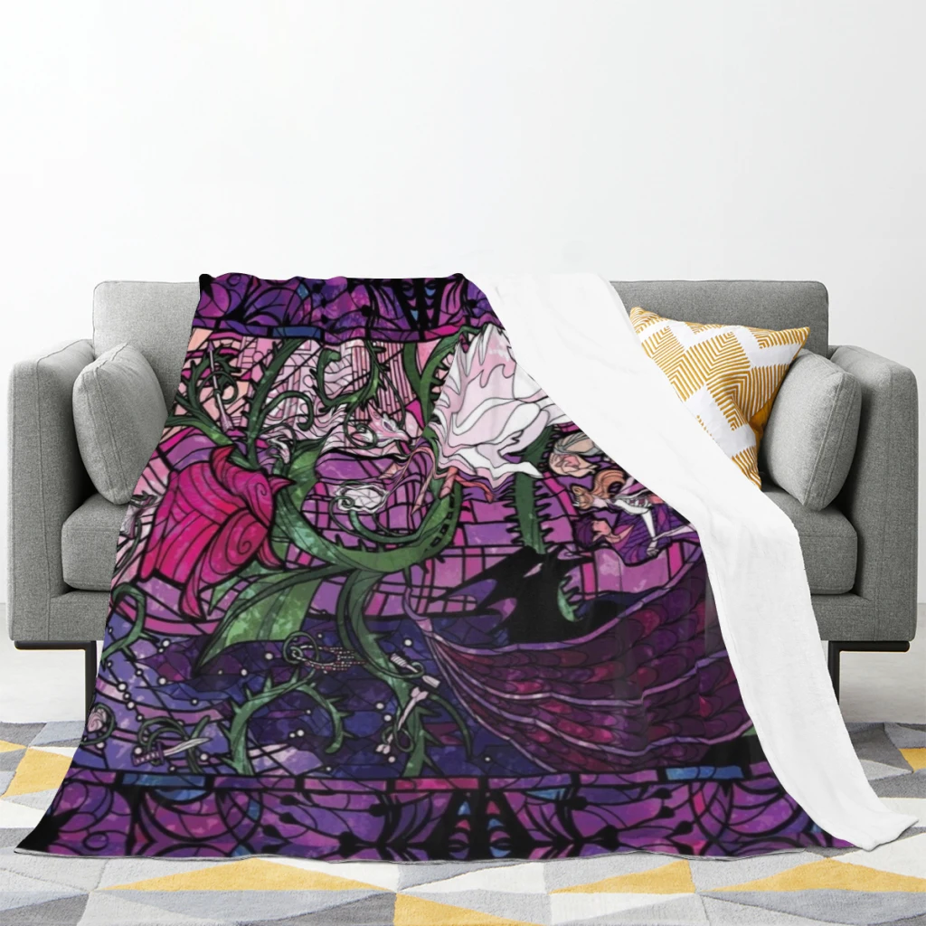 Fashion A Court of Thorns and Roses Stained Glass Blanket Printed Throw Blanket Plush Fluffy Flanne Soft Throws