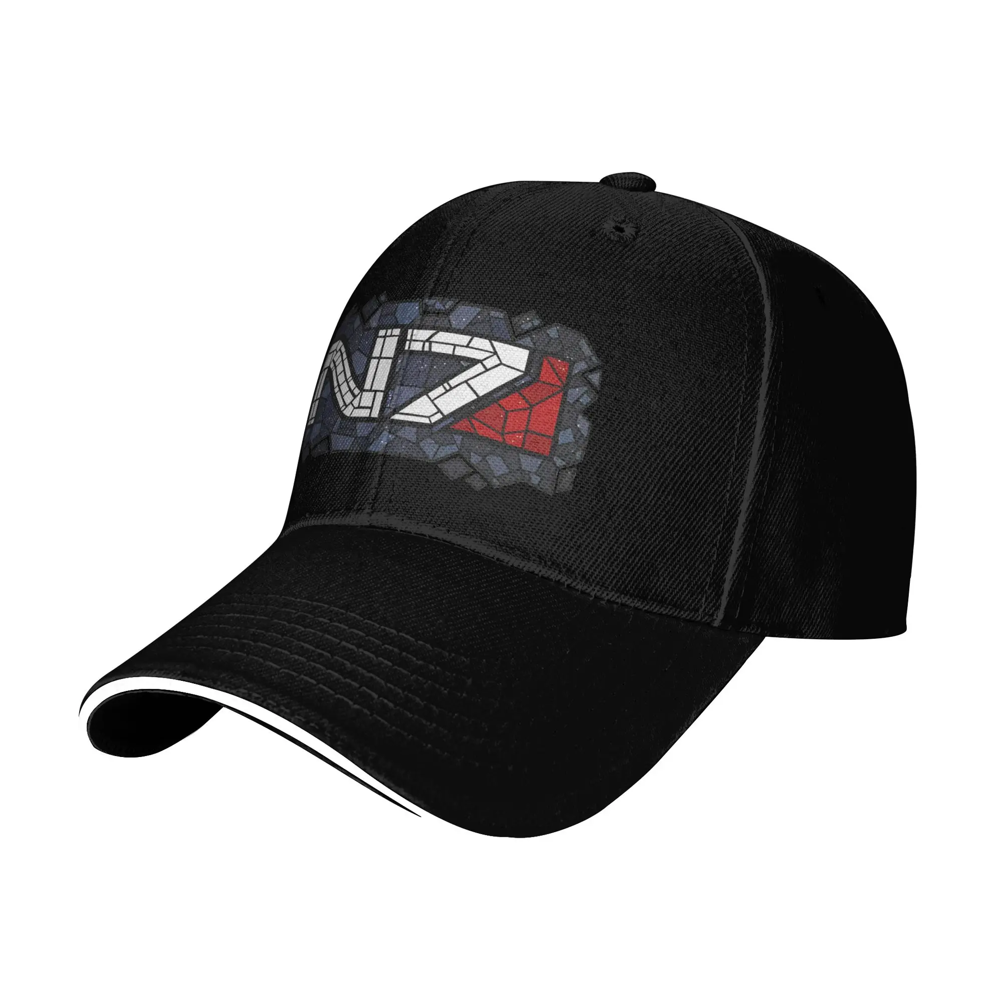 N7 Mosaic Mass Effect Baseball Cap Vintage  Sandwich Hat Men Women Adjustable Dad Hat Travel Gift