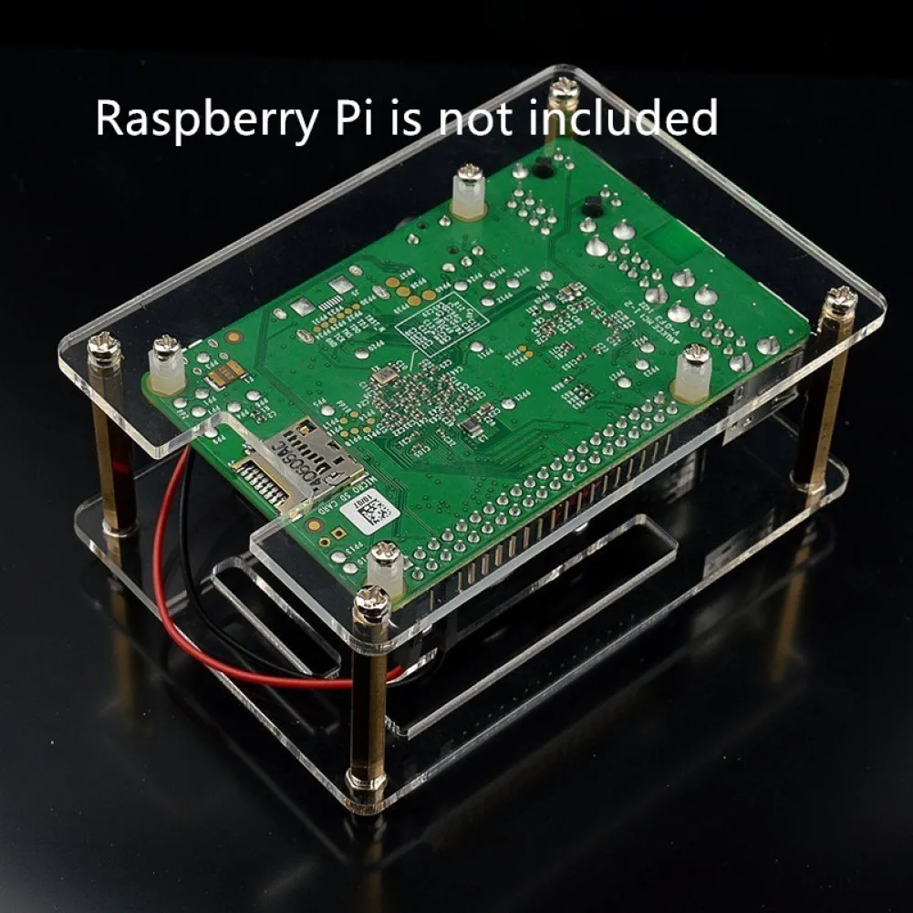 Casing Akrilik untuk Raspberry Pi 3 Model B + 3B Cangkang Penutup Kotak Transparan Kipas Pendingin Penyerap Panas untuk Raspberry Pi 3B +