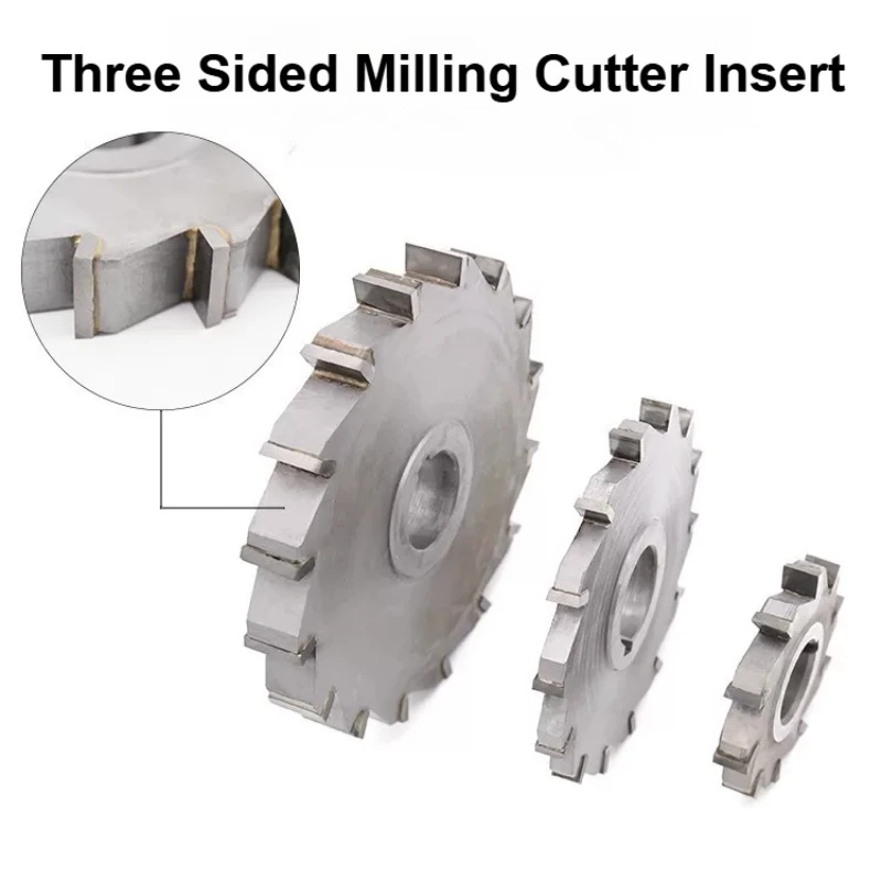50mm 63mm 75mm 80mm 100mm 125mm 130mm 150mm HSS 3 Straight Tooth Face Mill 4-20mm Thickness 1PCS