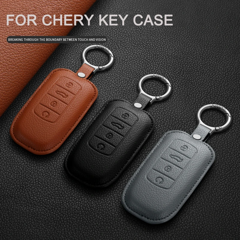 

For Chery Jaecoo J7 J6 J8 Tiggo 7 8 Pro Max Omoda 5 C5 Tiggo 7 8 Pro Plus Arrizo 5 Plus Leather Car Smart Key Cover Holder Shell