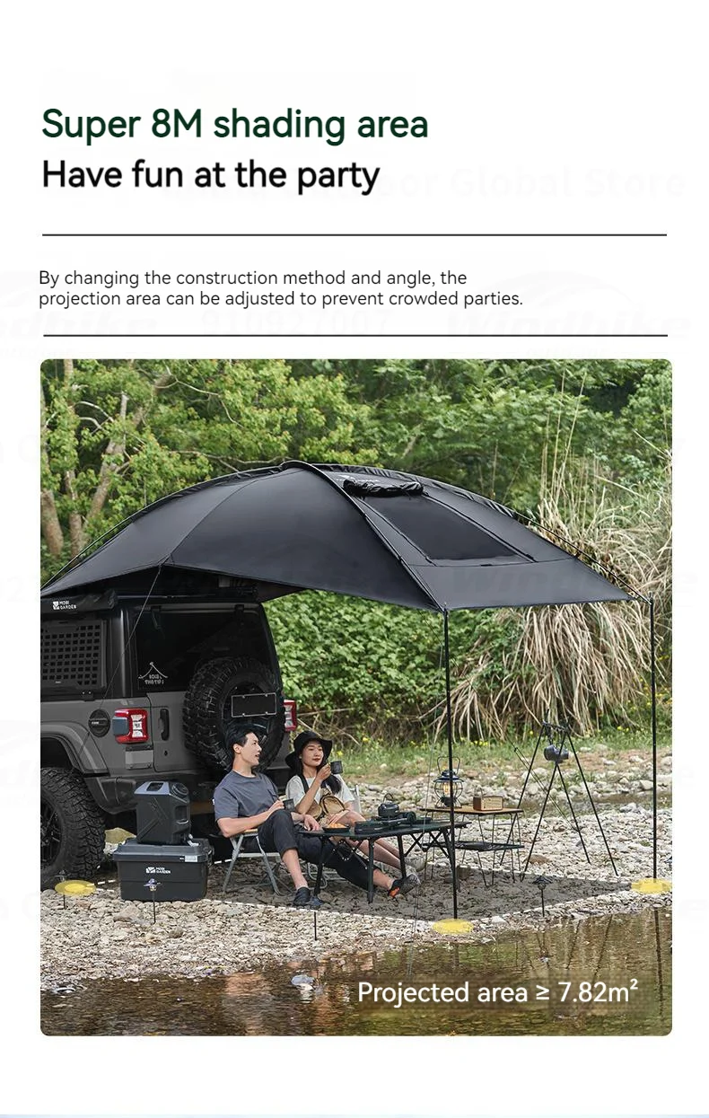 MOBI GARDEN Car Side Tent SUV Docking Camping Picnic Waterproof Sunscreen UPF50+ Convenient Black Advanced Canopy Awning Outdoor image 19