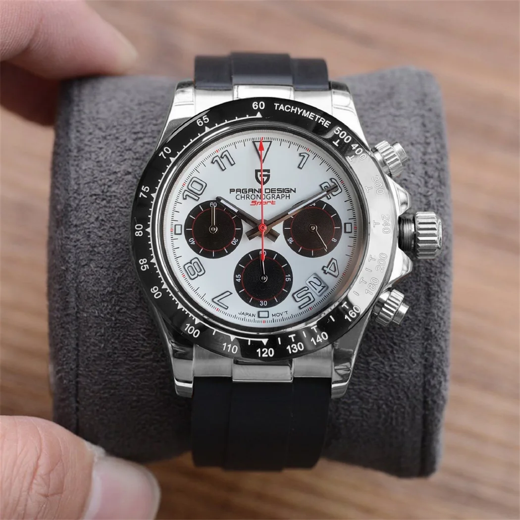 

PAGANI DESIGN New Stainless Steel Men Quartz Wristwatch Fashion Ceramic Bezel Chronograph Luxury Sapphire Glass Waterproof Watch