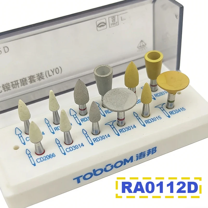 

12Pcs/Set Toboom RA0112D Dental Zirconia Polishing Set Disc Burs Kit Ceramic Zirconia Denture Polishing Porcelain Dentistry Tool