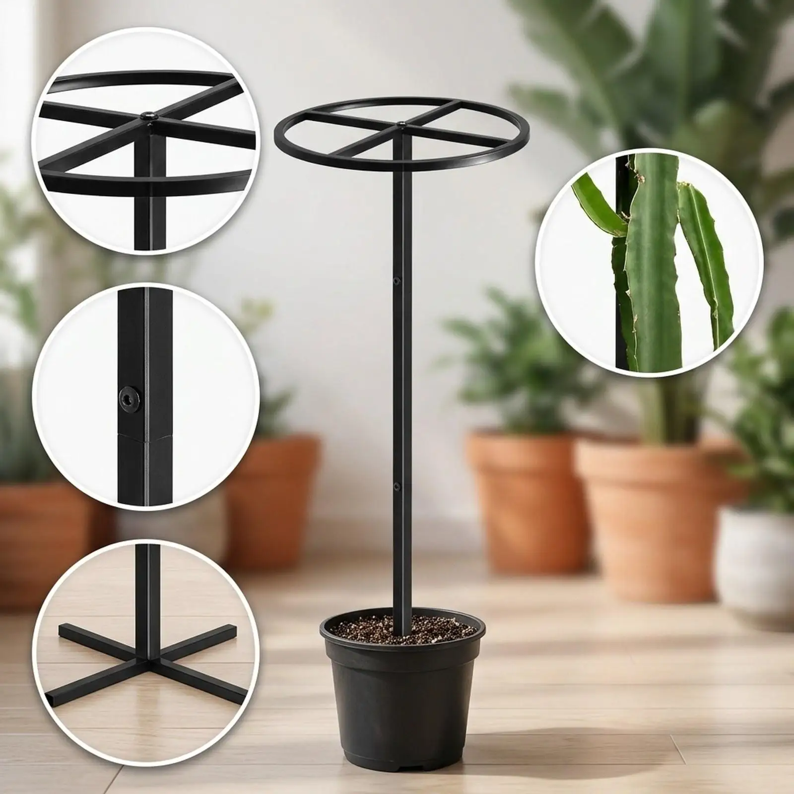 Dragon Fruit Trellis for Vertical Support Frame Removable Easy to Assemble Premium Sturdy Height Adjustable Metal Trellis
