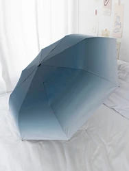 Wholesale gradient sun umbrellas, foldable umbrellas, UV protection, sun protection, black glue sunshade umbrellas